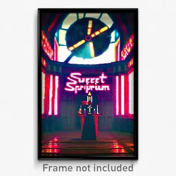 Pixel Art Poster - Sweet Scriptorium (8 Bit Psychedelic Trippy Video Game Print)
