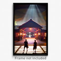 Pixel Art Poster - Wonderful Longhouse (8 Bit Psychedelic Video Game Print)