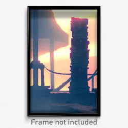 Pixel Art Poster - Warlike Post (8 Bit Psychedelic Trippy Video Game Print)