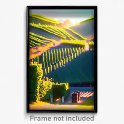 Pixel Art Poster - Little Vineyard (8 Bit Psychedelic Trippy Video Game Print)