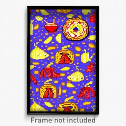 Pixel Art Poster - Extra Large Tostada (8 Bit Psychedelic Video Game Print)