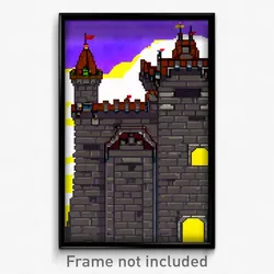Pixel Art Poster - Showy Fortress (8 Bit Psychedelic Trippy Video Game Print)