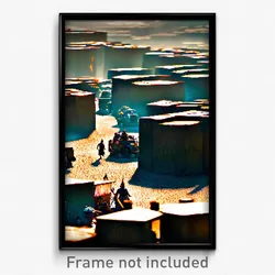 Pixel Art Poster - Humongous Encampment (8 Bit Psychedelic Video Game Print)