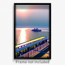 Pixel Art Poster - Accurate Ferry (8 Bit Psychedelic Trippy Video Game Print)