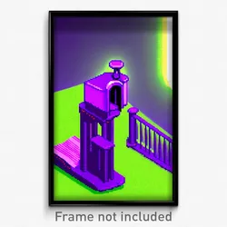 Pixel Art Poster - Purple Pulpit (8 Bit Psychedelic Trippy Video Game Print)