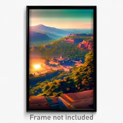 Pixel Art Poster - Tremendous Vista (8 Bit Psychedelic Trippy Video Game Print)
