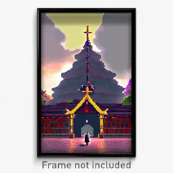 Pixel Art Poster - Voluminous Nunnery (8 Bit Psychedelic Video Game Print)