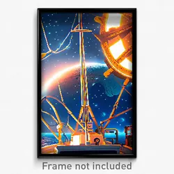 Pixel Art Poster - Nautical Outer Space (8 Bit Psychedelic Video Game Print)