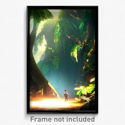 Pixel Art Poster - Cool Rainforest (8 Bit Psychedelic Trippy Video Game Print)