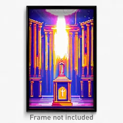 Pixel Art Poster - Striking Tabernacle (8 Bit Psychedelic Video Game Print)