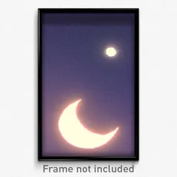 Pixel Art Poster - Simple Moon Battle (8 Bit Psychedelic Video Game Print)