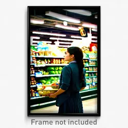 Pixel Art Poster - Glaring Grocery Store (8 Bit Psychedelic Video Game Print)