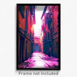 Pixel Art Poster - Whopping Alley (8 Bit Psychedelic Trippy Video Game Print)