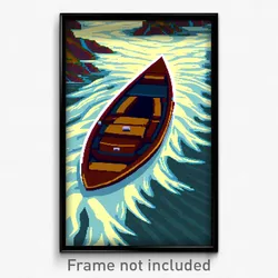Pixel Art Poster - Stylish Rapids (8 Bit Psychedelic Trippy Video Game Print)