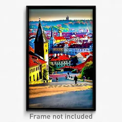 Pixel Art Poster - Brisk Prague (8 Bit Psychedelic Trippy Video Game Print)