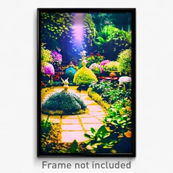 Pixel Art Poster - Unique Garden (8 Bit Psychedelic Trippy Video Game Print)