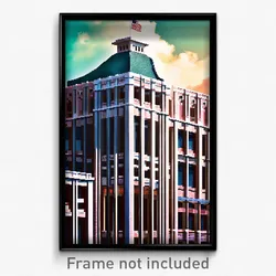 Pixel Art Poster - Fantastic American Architecture (8 Bit Video Game Print)