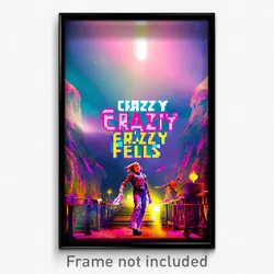 Pixel Art Poster - Crazy Fells (8 Bit Psychedelic Trippy Weird Video Game Print)