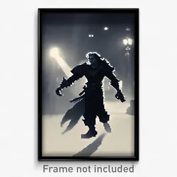 Pixel Art Poster - Colorless Fief (8 Bit Psychedelic Trippy Video Game Print)