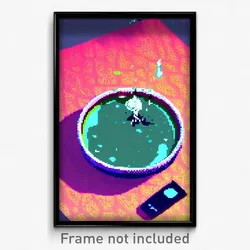 Pixel Art Poster - Liquid Flats (8 Bit Psychedelic Trippy Video Game Print)