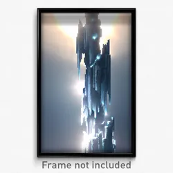 Pixel Art Poster - Silver Rift (8 Bit Psychedelic Trippy Weird Video Game Print)
