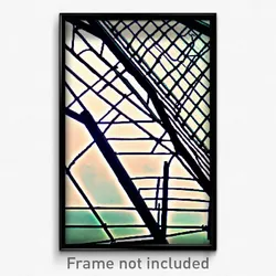 Pixel Art Poster - Wire Frame Dormer (8 Bit Psychedelic Trippy Video Game Print)