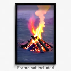 Pixel Art Poster - Muted Bonfire (8 Bit Psychedelic Trippy Video Game Print)