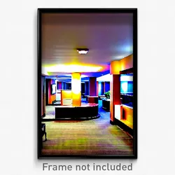 Pixel Art Poster - Simple Hotel Lobby (8 Bit Psychedelic Video Game Print)