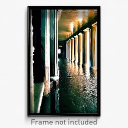 Pixel Art Poster - Damp Colonnade (8 Bit Psychedelic Trippy Video Game Print)