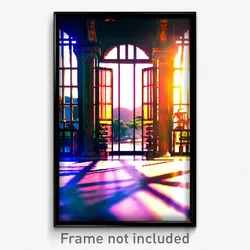 Pixel Art Poster - Homely Exotic Area (8 Bit Psychedelic Video Game Print)
