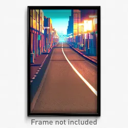 Pixel Art Poster - Made Up Lane (8 Bit Psychedelic Trippy Video Game Print)