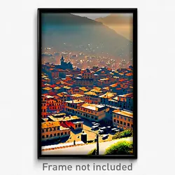 Pixel Art Poster - Tattered Spanish City (8 Bit Psychedelic Video Game Print)