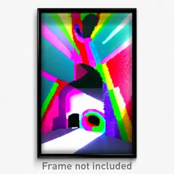 Pixel Art Poster - Colorful Hole (8 Bit Psychedelic Trippy Video Game Print)