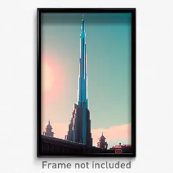 Pixel Art Poster - Sky Blue Lancet (8 Bit Psychedelic Trippy Video Game Print)