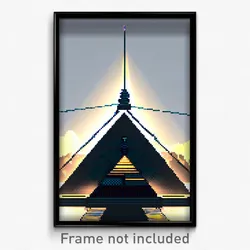 Pixel Art Poster - Modern Pyramid (8 Bit Psychedelic Trippy Video Game Print)