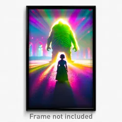 Pixel Art Poster - Imaginary Giant (8 Bit Psychedelic Trippy Video Game Print)