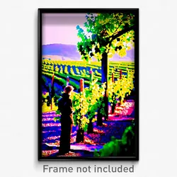 Pixel Art Poster - Alive Vineyard (8 Bit Psychedelic Trippy Video Game Print)