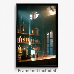 Pixel Art Poster - Calm Apothecary (8 Bit Psychedelic Trippy Video Game Print)