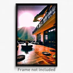 Pixel Art Poster - Dramatic Terrace (8 Bit Psychedelic Trippy Video Game Print)