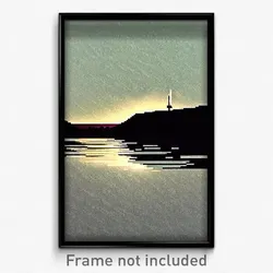 Pixel Art Poster - Dark Country (8 Bit Psychedelic Trippy Video Game Print)