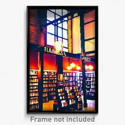 Pixel Art Poster - Flawless Book Store (8 Bit Psychedelic Video Game Print)