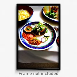 Pixel Art Poster - Heavenly Mexican Plate (8 Bit Psychedelic Video Game Print)