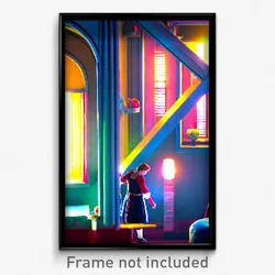 Pixel Art Poster - Unusual Room (8 Bit Psychedelic Trippy Video Game Print)