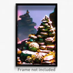 Pixel Art Poster - Slimy Cairn (8 Bit Psychedelic Trippy Weird Video Game Print)