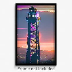 Pixel Art Poster - Jaw Dropping Tower (8 Bit Psychedelic Video Game Print)