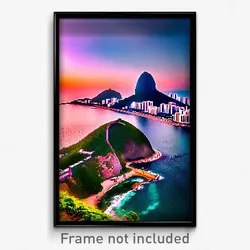 Pixel Art Poster - Crazy Rio De Janeiro (8 Bit Psychedelic Video Game Print)