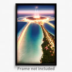 Pixel Art Poster - Famous Atoll (8 Bit Psychedelic Trippy Video Game Print)