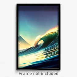 Pixel Art Poster - Wonderful Tsunami (8 Bit Psychedelic Trippy Video Game Print)