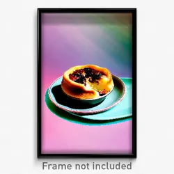 Pixel Art Poster - Bumpy Pastel De Nata (8 Bit Psychedelic Video Game Print)