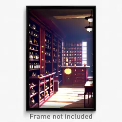 Pixel Art Poster - Neat Apothecary (8 Bit Psychedelic Trippy Video Game Print)